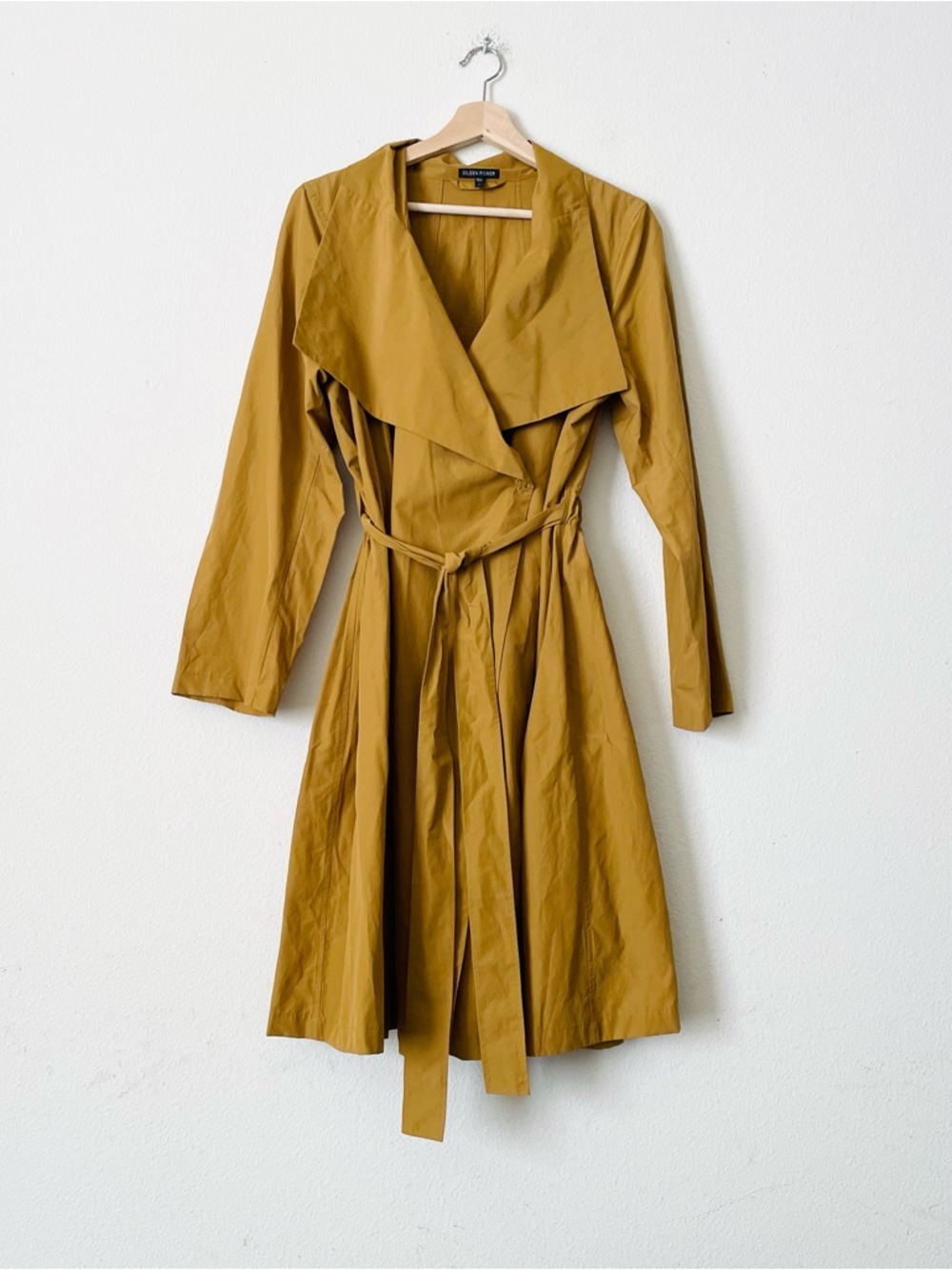 Eileen Fisher Mustard Trench Coat - Picture 8 of 9